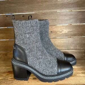New NWOB Womens Sam Edelman Rozanna Gray Wool Heeled Booties Boots Size‎ 8 M